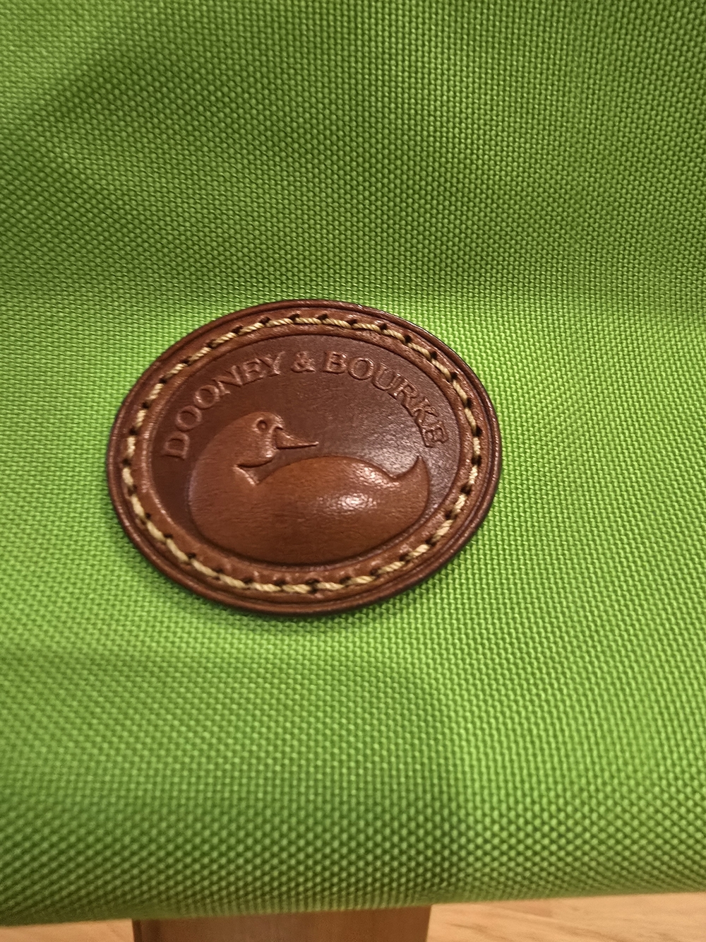 Dooney & Bourke Green Tote Bag with Brown Leather Straps - Picture 2 of 6
